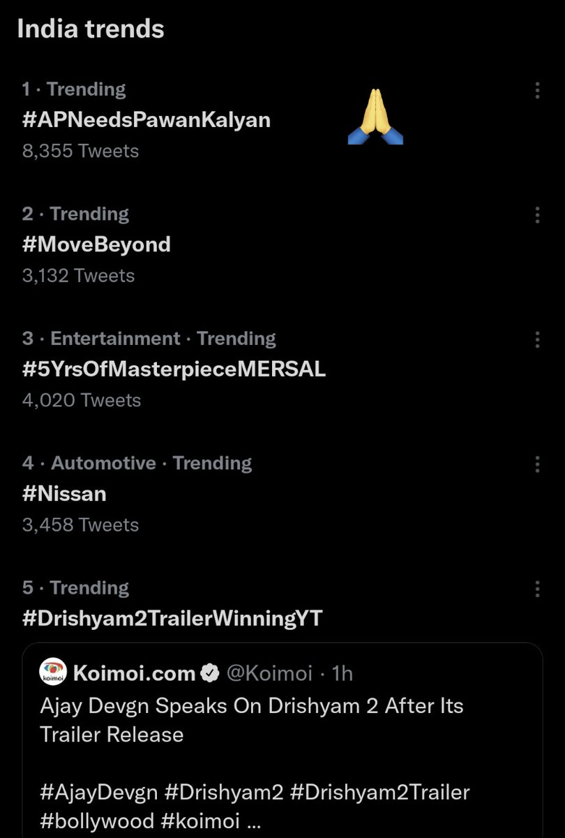 VivekAwasthi89's tweet photo. Today's Trend- #APNeedsPawanKalyan 
Follow Me for More.. https://t.co/O0f1P32dk6