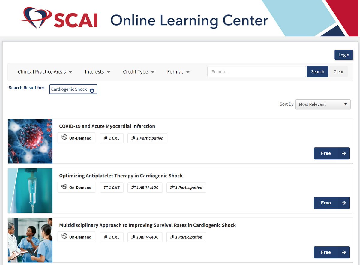 Do you want to learn more about #CardiogenicShock? Visit SCAI’s Online Learning Center to complete online educational activities for ABIM-MOC and CME credits ➡️ ow.ly/13qT50L2s0N