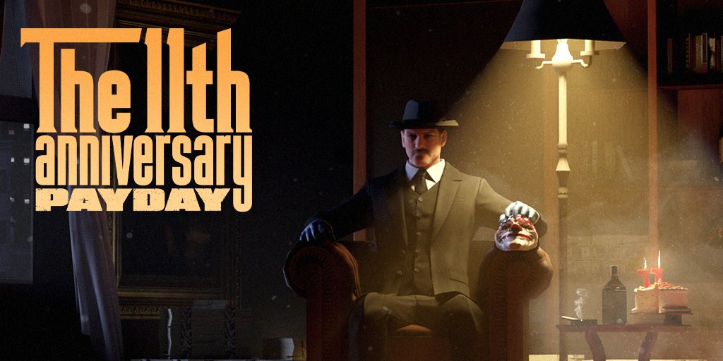 PAYDAYGame's tweet image. Today marks 11 years since PAYDAY The Heist released! 🍾

We are celebrating this occasion with an update to PAYDAY 2 on Steam, letting any player with their Starbreeze account connected don some brand new cosmetics for the occasion.

📰 pd2.link/PAYDAY11TA