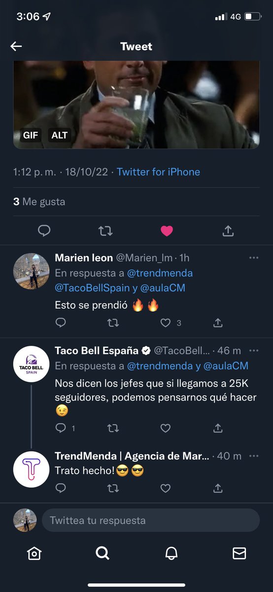 Marien_lm's tweet photo. TACOS GRATIS!!!! Todos los que asistan o no al Festival de Agencia este jueves en @aulaCM necesitamos que sigan a @TacoBellSpain tienen que llegar a 25k en seguidores para ganarles este reto 🔥 #FestivalDeAgencias https://t.co/pv3NyW9z49