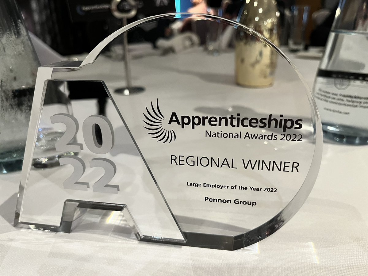 debpassmore's tweet photo. @SouthWestAAN day out at the South West #AppAwards22 @PennonGroup winners of the Large Employer and highly commended Recruitment Excellence #Apprenticeships #skillsforlife https://t.co/dJoV0mXzk2