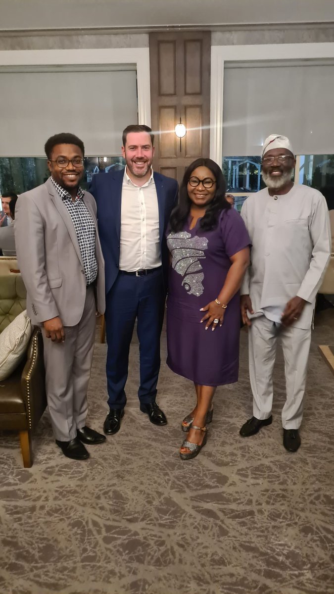 BrendanGrieve1's tweet photo. It was great to attend a dinner with some of our fantastic employees last evening. We were honoured to spend time with @SharingWithYemi hearing her story that has seen her become Irelands first ever Black Female public representative. Thank you Yemi and Deji for attending! https://t.co/qwBnY79Shj