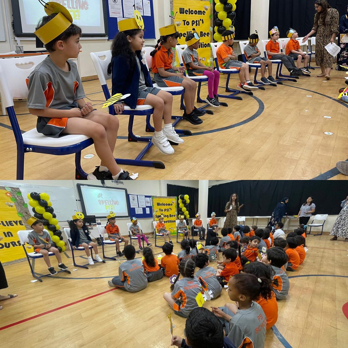 MsRebecca07's tweet photo. What an unBEElievable day we’ve had today at @psisqatar 🐝🏆
Students from years 1-6 took part in a Spelling Bee competition, their spelling knowledge was tested and they improved their confidence and reading skills in the process. We are so proud of all our participants 👏🏽🌟 https://t.co/gWkXLz4QbV