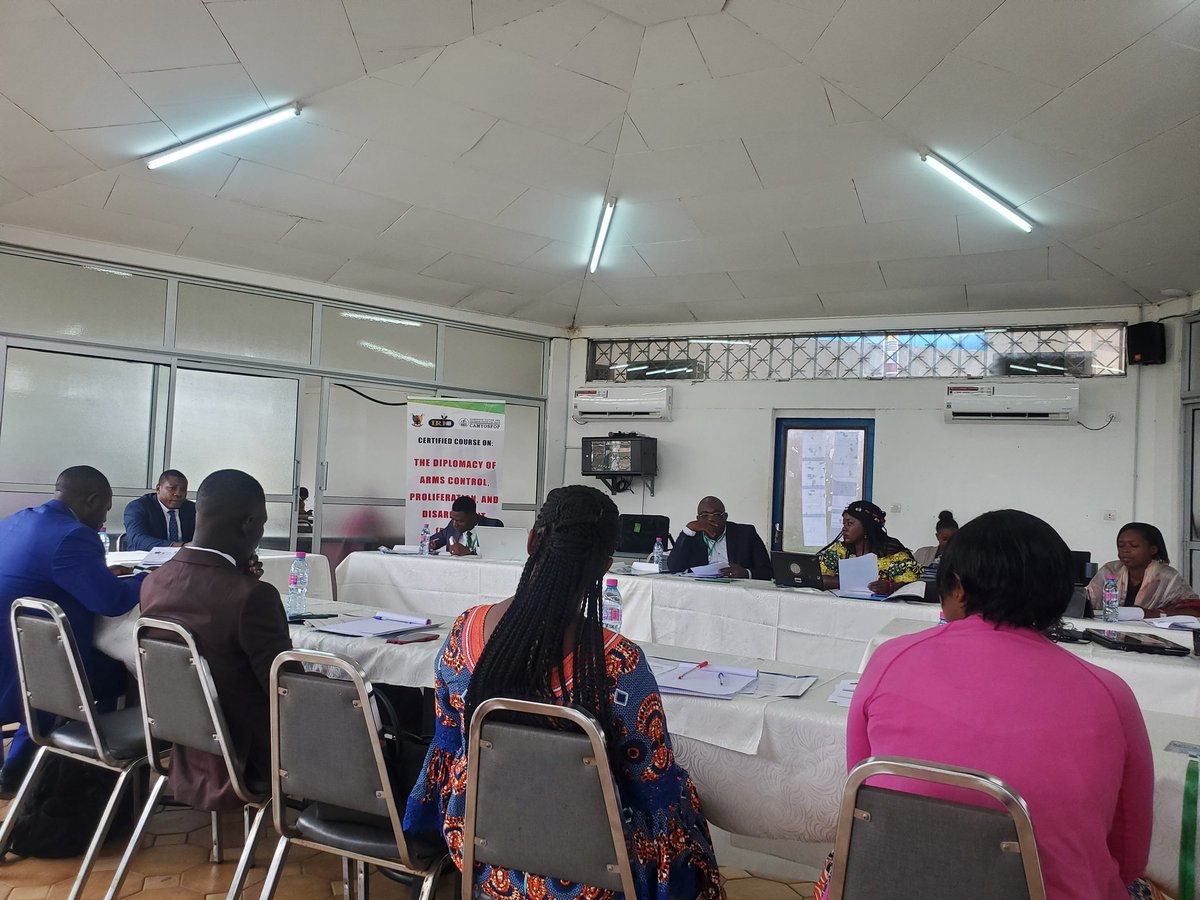 camyosfop's tweet photo. Day 2: lectures on: Causes and consequences of the illicit proliferation of #SALWs on sustainable development by Dr. Samuel NGUEMBOCK, permanent lecture at #IRIC. @recsasec @UN_Disarmament @odaunrec @controlarms @IANSAnetwork @AU_ECOSOCC @CEEAC_ECCAS https://t.co/Kd37CLSd3n