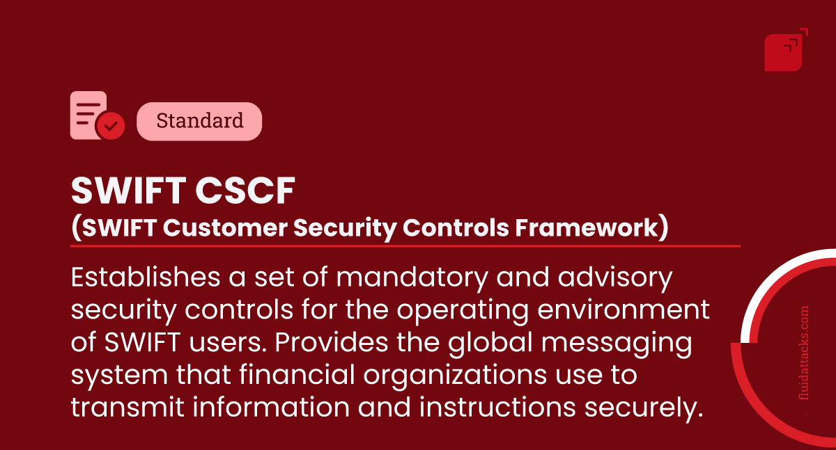 fluidattacks's tweet image. Our Standard of the Week is #SWIFT #CSCF. Fluid Attacks makes sure that financial organizations transmit information and instructions securely. More 🔗 bit.ly/3MIeu4v #WeHackYourSoftware

#compliance #compliant #cybersecurity #pentesting #securitytesting #redteam
