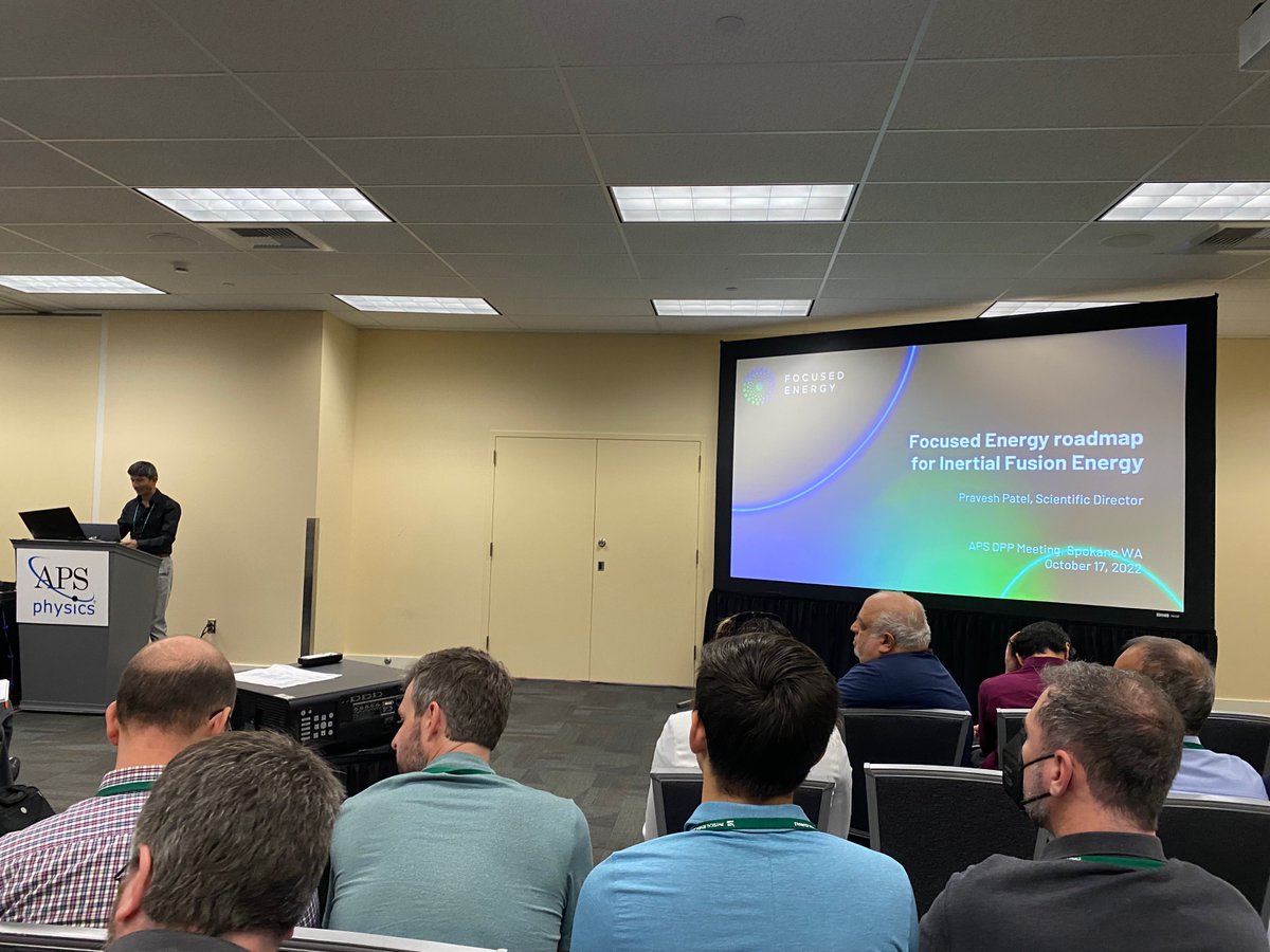 What a pleasure to present our roadmap for Inertial #Fusion #Energy yesterday at the 64th Annual Meeting of the @APSphysics Division of #Plasma Physics. In his talk, our scientific director Pravesh Patel described our roadmap to address the major scientific and technical hurdles.