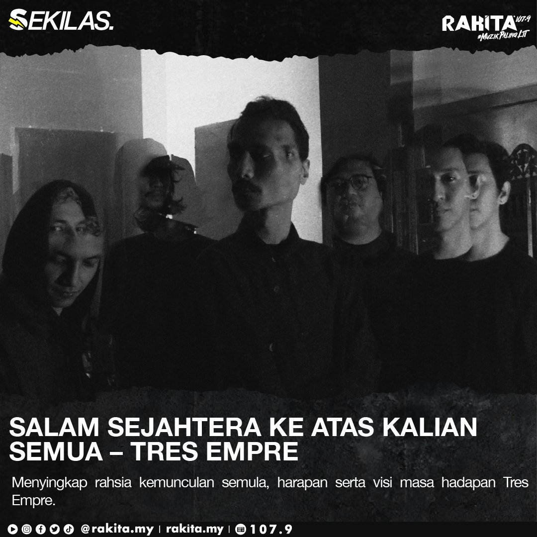 Rakitamy's tweet photo. 👥 “Kemunculan semula Tres lebih kepada satu ‘get together.’ Ia lebih santai daripada memangginya sebagai satu ‘comeback.’ - Eddie
🔌 “Tres merupakan satu ‘outlet’ untuk kami menyalurkan semua idea-idea kreatif kami. - Azrul
#Sekilas eksklusif bersama @TresEmpre https://t.co/Mqy86izLdZ