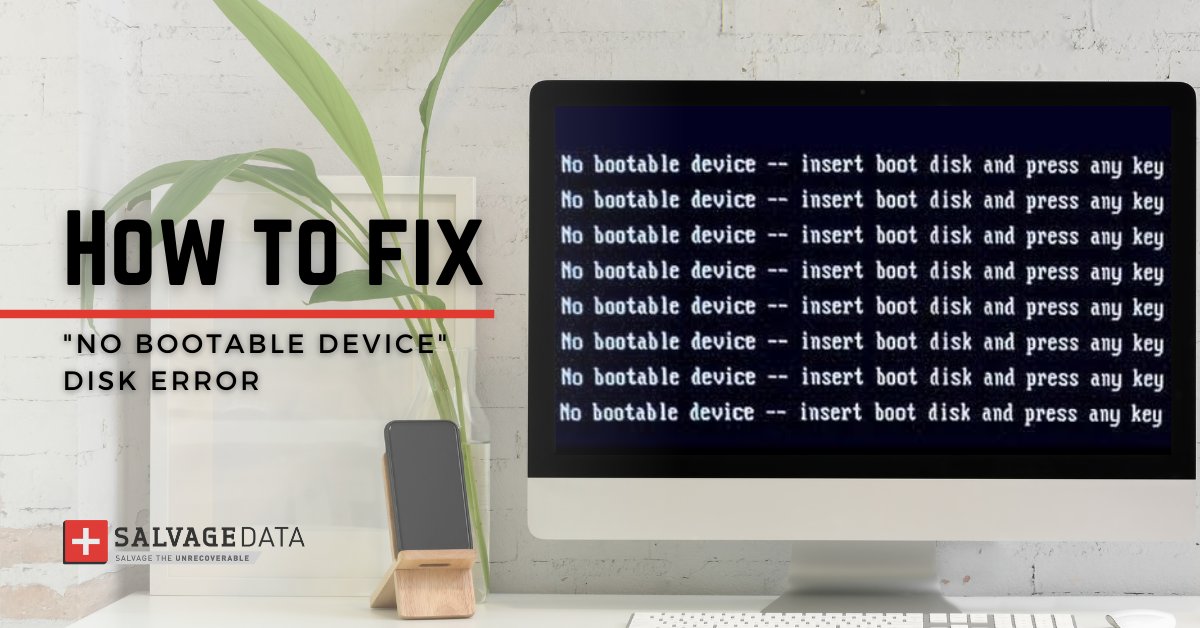 SALVAGEDATA's tweet image. Do you know you can save money by fixing your #WindowsComputer issues on your own?
The black screen with the No Bootable Device is an issue easy and quick to solve. Plus, it has a near-zero risk of data loss.
Learn how you can fix:
💲bit.ly/3ge9s3N
#HowToFix #Tech #DIY