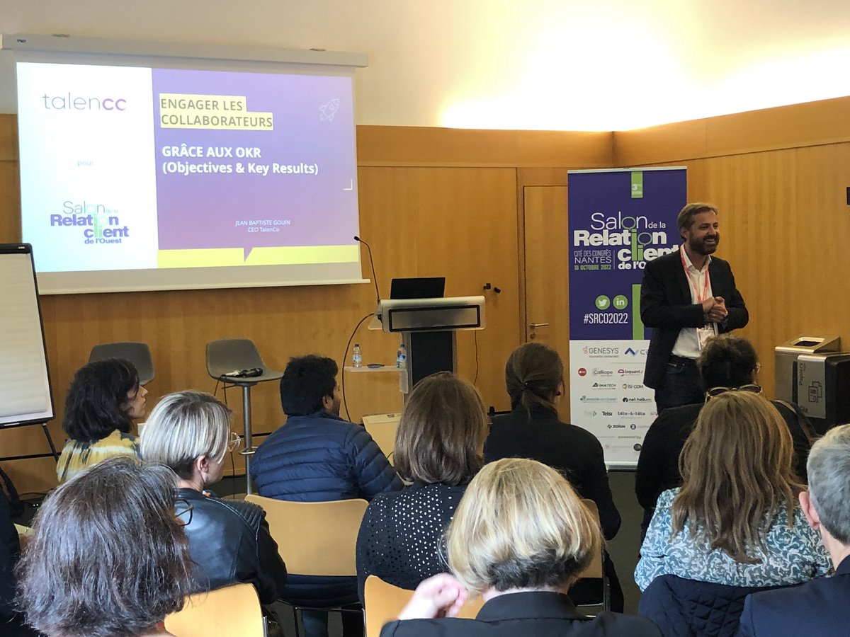 En direct du <a href="/SRCOuest/">@SRCOuest</a> pour parler des #okr objectives &amp; key résults avec <a href="/JbGouin/">Jean Baptiste Gouin</a>