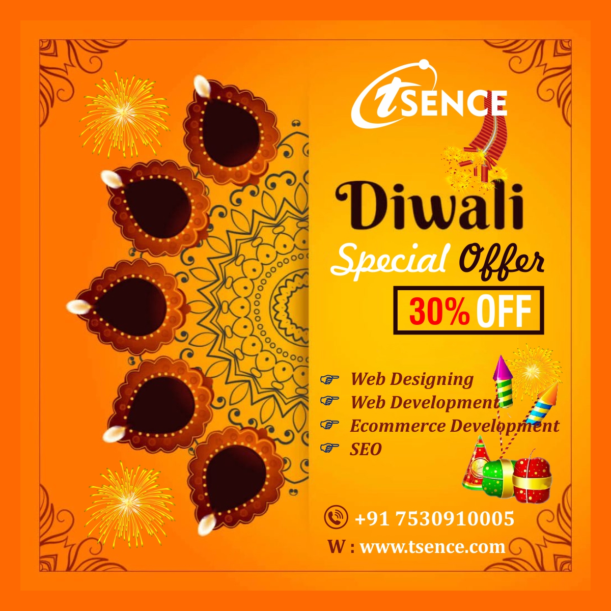 tsenceweb's tweet image. ****Diwali Offer****
#Tsence, we offer the best #web_design_services in #Noida for fast-growing web design companies. 
✅ Website Designing &amp;amp; Development
✅ Digital Marketing
✅ Graphics &amp;amp; Design
Any Inquiries for Contact Us 📲
☎ +91 7530910005
🌐 tsence.com