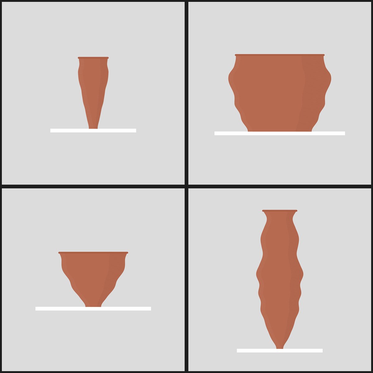 GA ☀️ Coding in P5.js from scratch this morning led to this happy little vase generator. My learning is coming along!