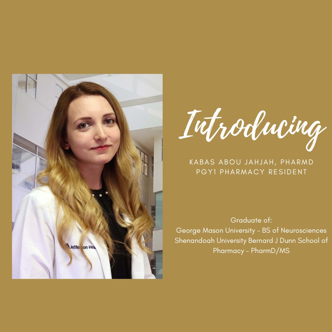 JeffPharmRes's tweet photo. In honor of pharmacy week, we wanted to introduce our Jefferson Abington residents. First up is Kabas. Although pharmacy school can be tough, she finished her bachelors degree in only 2.5 years! https://t.co/ytQ3kWnZ9P