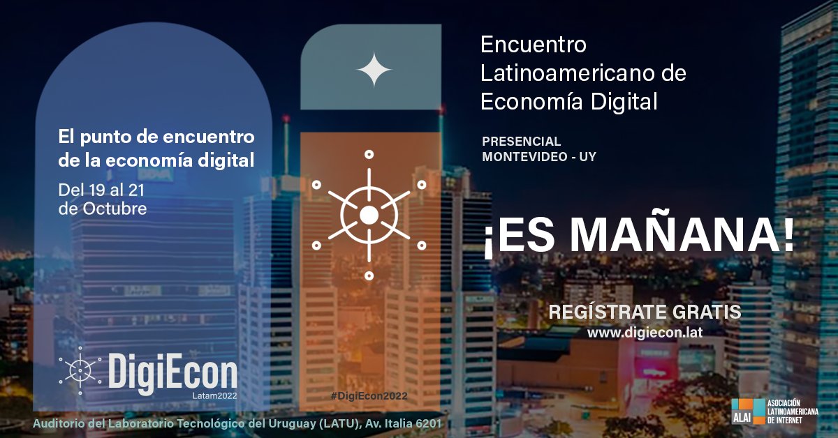 CEDUruguay's tweet photo. ¡Es mañana! 🚀  Nos vemos en una nueva #DigiEconLATAM

Registrate en https://t.co/AJ0pZvymxG y formá parte de Encuentro Latinoamericano de Economía Digital, organizado por @alai_lat 🌎 https://t.co/89d8u3yaOp