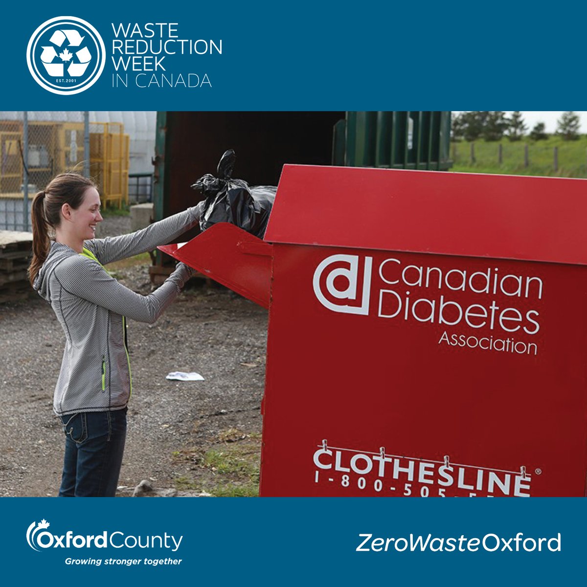 National Waste Reduction Week continues today with Textile Tuesdays! Did you know the average person throws away 37 kilograms of textiles (clothing or fabric) each year, and 95% of those clothes could have been reused or recycled? Learn more at oxfordcounty.ca/en/news/2022-w…