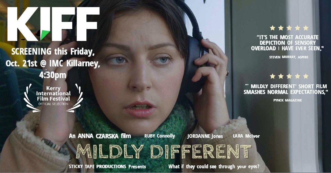 This Friday -- <a href="/KerryFilmFest/">Kerry International Film Festival</a> !!🍿

#Mildlydifferentfilm #stickytapeproductions #actuallyautistic <a href="/screenproducers/">Screen Producers Ireland</a> <a href="/FilmIreland/">Film Ireland</a> <a href="/GearrScannain/">GearrScannain</a> <a href="/BeingBaz/">Barry the Camera Guy</a> <a href="/stackgem/">Stack</a> <a href="/NatasaPaulberg/">Sneakers x NFTs</a> <a href="/IFTA/">Irish Film & Television Academy (IFTA)</a> supported by the Arts Council, managed by  <a href="/ADIarts/">Arts & Disability Ireland</a>