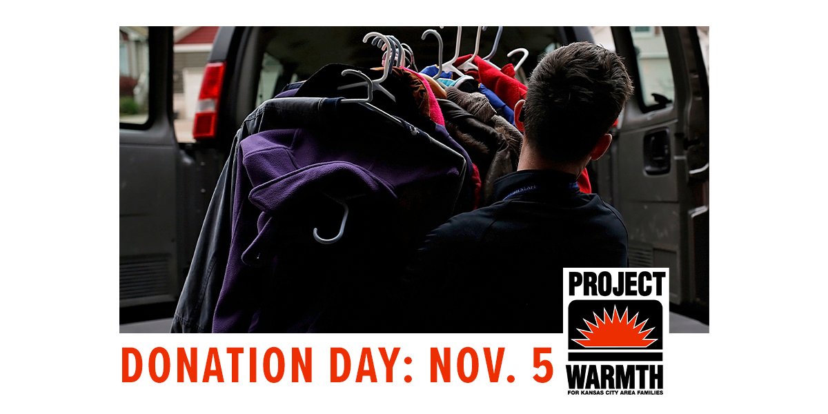 ProjectWarmthKC's tweet photo. Project Warmth Day is coming! Get your coats, gloves, hats, and blankets ready to donate on Saturday, Nov. 5 at one of our seven partner shopping centers in the Kansas City area! For more details and to find a donation site near you visit: https://t.co/zDX1OvtwMl https://t.co/FmsCF7W0AL