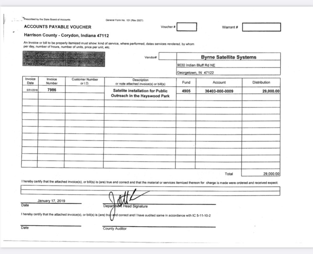 forteforSoIN's tweet photo. My opponent says he “opposed unnecessary spending” while he was on the Harrison County Council.  I guess he thought the $33,322 he agreed to pay his satellite business, Byrne Satellite, while on the county council was necessary.🤔🤔🤔
🗳Vote for FORTE November 8th https://t.co/uwIZWgzaV2