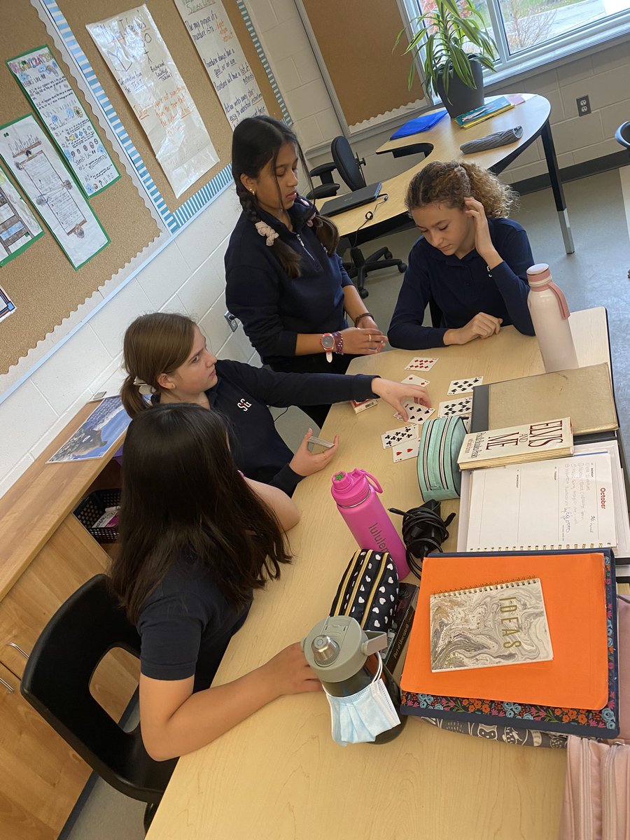7’s Warming up with some Integers War this morning to solidify our understanding of positive and negative numbers! <a href="/StGregoryHCDSB/">St. Gregory</a>