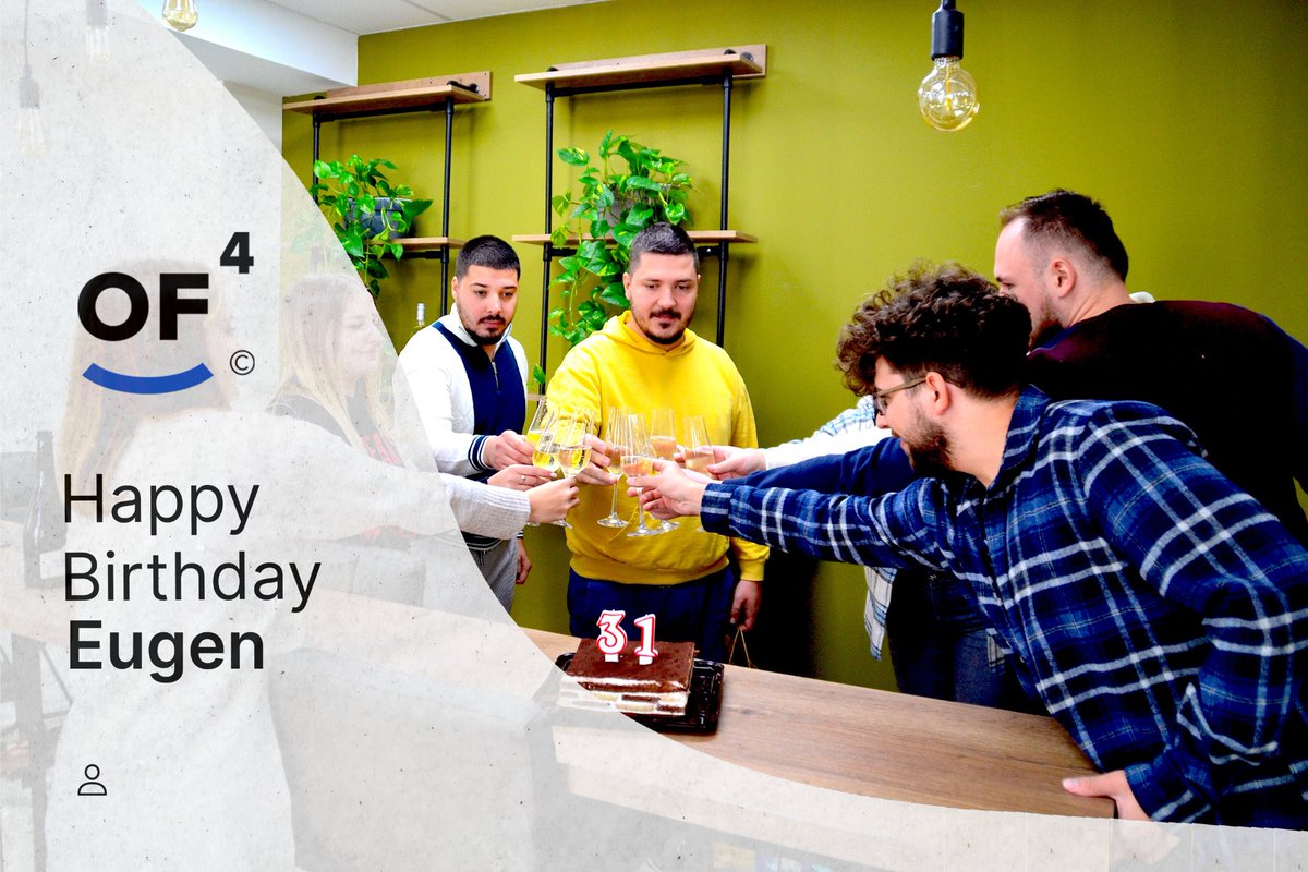 The OF4 team brings its sincere congratulations to our colleague Eugen Halca on his birthday! 🥳
 
We want to thank you for your valuable contribution and wish you endless energy, a great professional success and promise to be your support in this!🎊

#OF4team #happybirthday