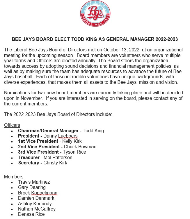 LiberalBeeJays's tweet photo. Annual meeting announcement.  Go Bee Jays! https://t.co/x7jqGldK4J