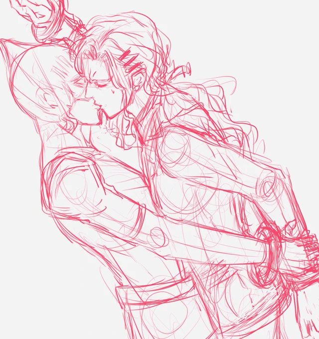 I don't know how to draw kiss…it is hard mode, I even need to draw Lunatic mask on…I don't know…I don't know ummmm… 