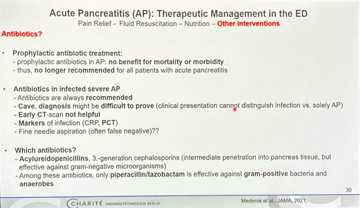 Acute Pancreatitis via Rajan Somasudaran at #EUSEM22 @EuropSocEM No prophylactic Abx