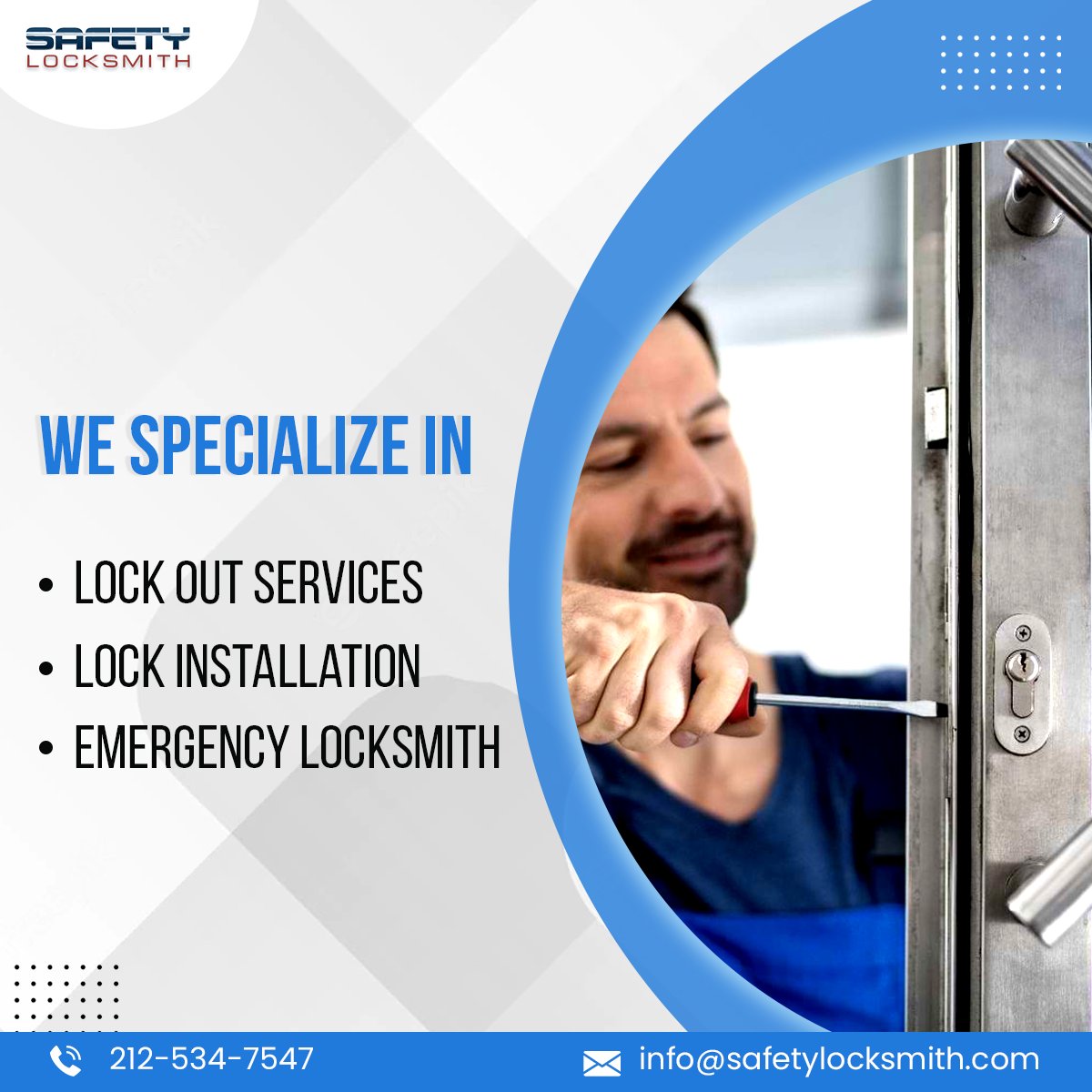 LocksmithSafety's tweet image. Safety Locksmith NYC provides outstanding locksmith services to customers, from key duplication to lockout services. safetylocksmith.com
#Automobile #commercial #cctv #Installation #Emergency #KEY #cutting #LockHimUpAlready #service #SafetyFirst #Installation #home #KEY