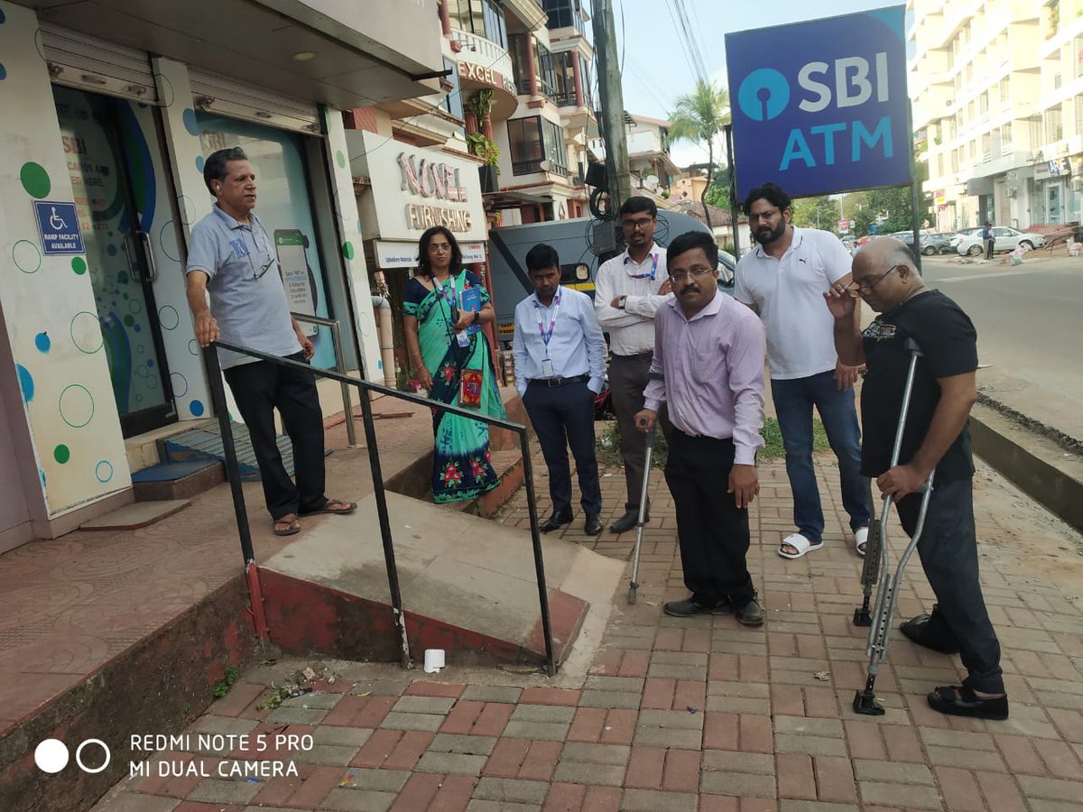their engineer,landlord Mr. Kamat &amp;other SBI officials.They all assured me that the work will be done&amp;they were keen to do similar accessibility at other branches &amp;ATMS across Goa. They also informed me that voice facility for VI customers has been tested at all ATMs across Goa.