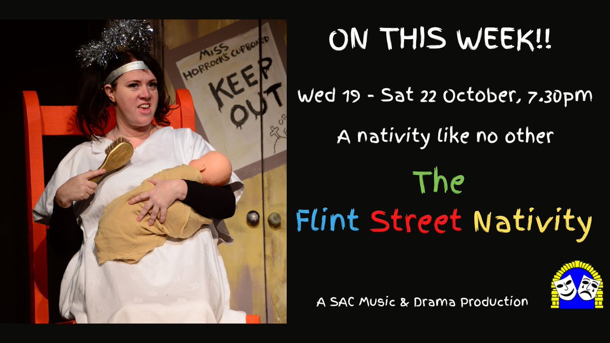 The Flint Street Nativity: primary school politics as the class puts on its calamitous Nativity play with inevitable mishaps, misunderstandings, young egos, fears of failure &amp; fallings out. Comedy for age 14+
Book online bit.ly/3PQKnYu
Box Office (10-12.30) 01747 854321