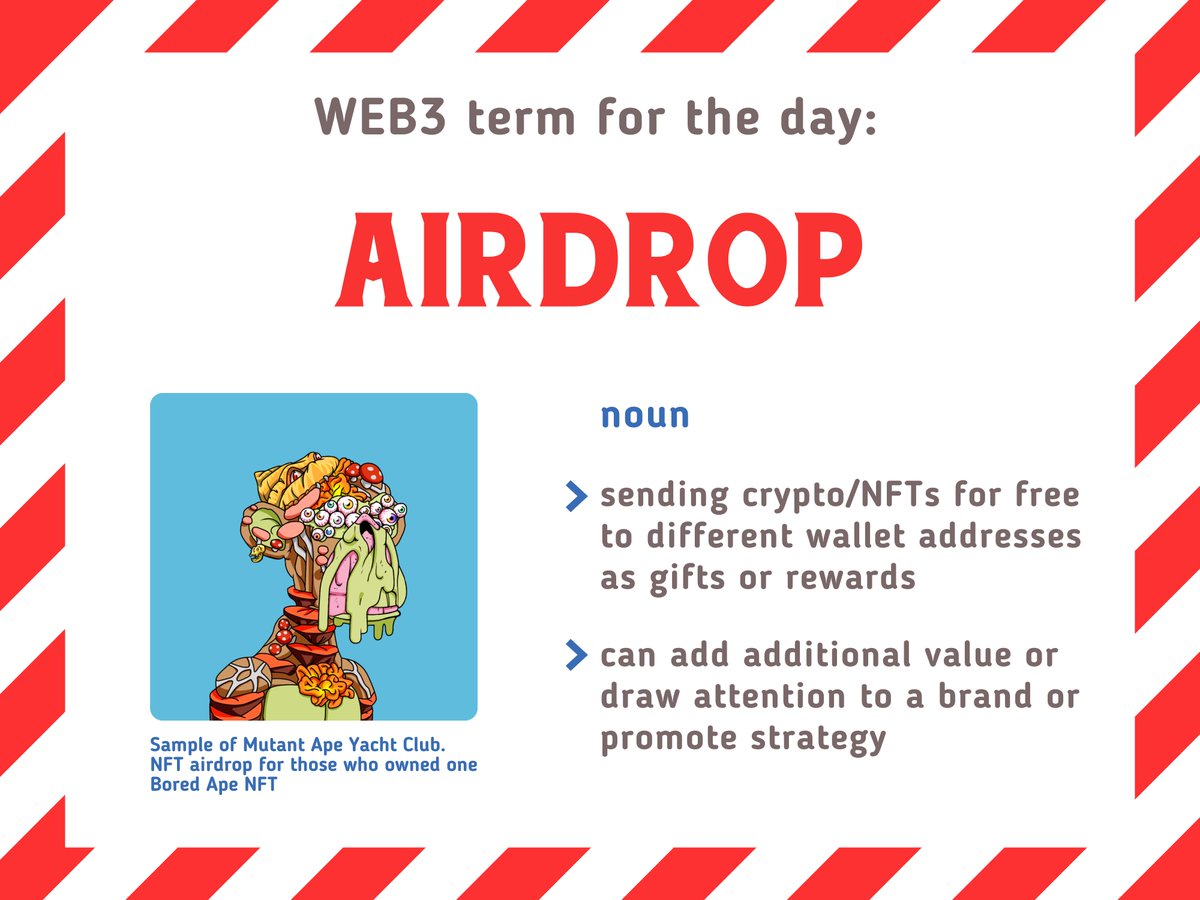 #ASUWeb3Word of the day: AIRDROP 🪂

#Web3 #AspinUniversity
