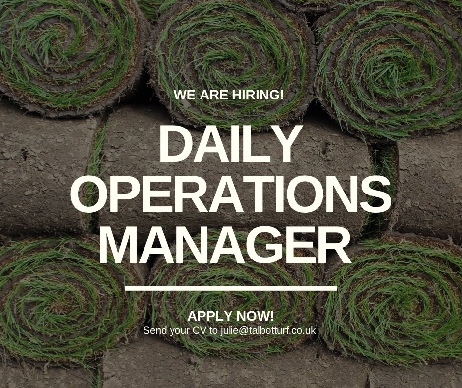 WE ARE HIRING 🌱

Role: Daily Operations Manager
Job Type: Full-time, Permanent
Salary: £28,000.00-£30,000.00 per year 

For full job description please visit:
uk.indeed.com/cmp/Talbot-Tur…

#job #recruitment #hiring