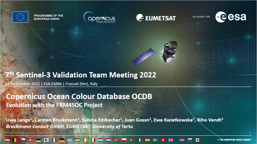 BrockmannCon's tweet photo. 🔵📢Follow us today at the 7th #S3VT team meeting at @ESA_EO #ESRIN or online with multiple contributions:
#Sentinel3 #validation #atmosphere https://t.co/NFiMO8M1Eu