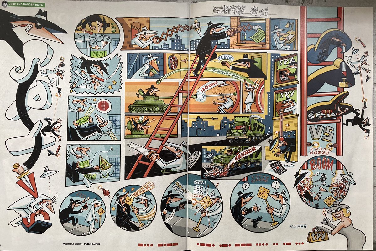 My very last Spy vs Spy (ending a 27 year run) Mad called me back for the 70th anniversary issue out now. What, me worry? #madmagazine <a href="/MADmagazine/">MAD Magazine</a> #AlfredENeuman