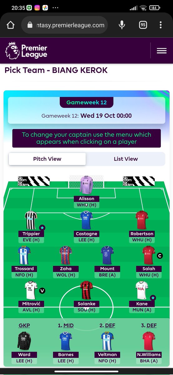 Poin penuh 🔥 #GW12 #FPL