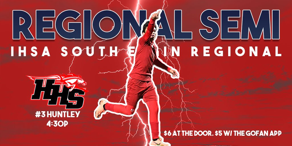 IT'S PLAYOFF TIME!
Join us in the stadium in your best (&amp; warmest) white outfit at 4:30p as we take on #3 seed Huntley in the @IHSA Regional. Tickets are #6 at the game, and $5 via the GoFan app. gofan.co/app/events/723… #ourlightningcomesthrough #rollstorm #herecomesthereign