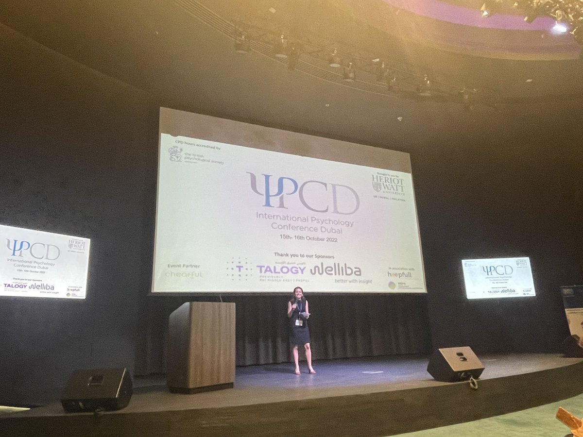 Lubol22's tweet photo. Iโm a little behind with this but what a fantastic @PsychDXB #IPCD2022 conference at the weekend!! It was good to be back IN PERSON after 3 years! @HWUDubai @HWPsych ๐๐ผ ๐ #psychology #conference #dubai https://t.co/kb06D9QjXV