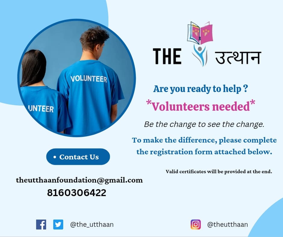 theutthaan's tweet photo. Form link - https://t.co/GfBhT83YLO

#Volunteering #volunteers #ngo #ngoindia #T20WorldCup2022 #Deprem #theutthaanfoundation #SocialMedia #helpinghand #HelpingHands #Help #indiango https://t.co/GUfRZHP3mN