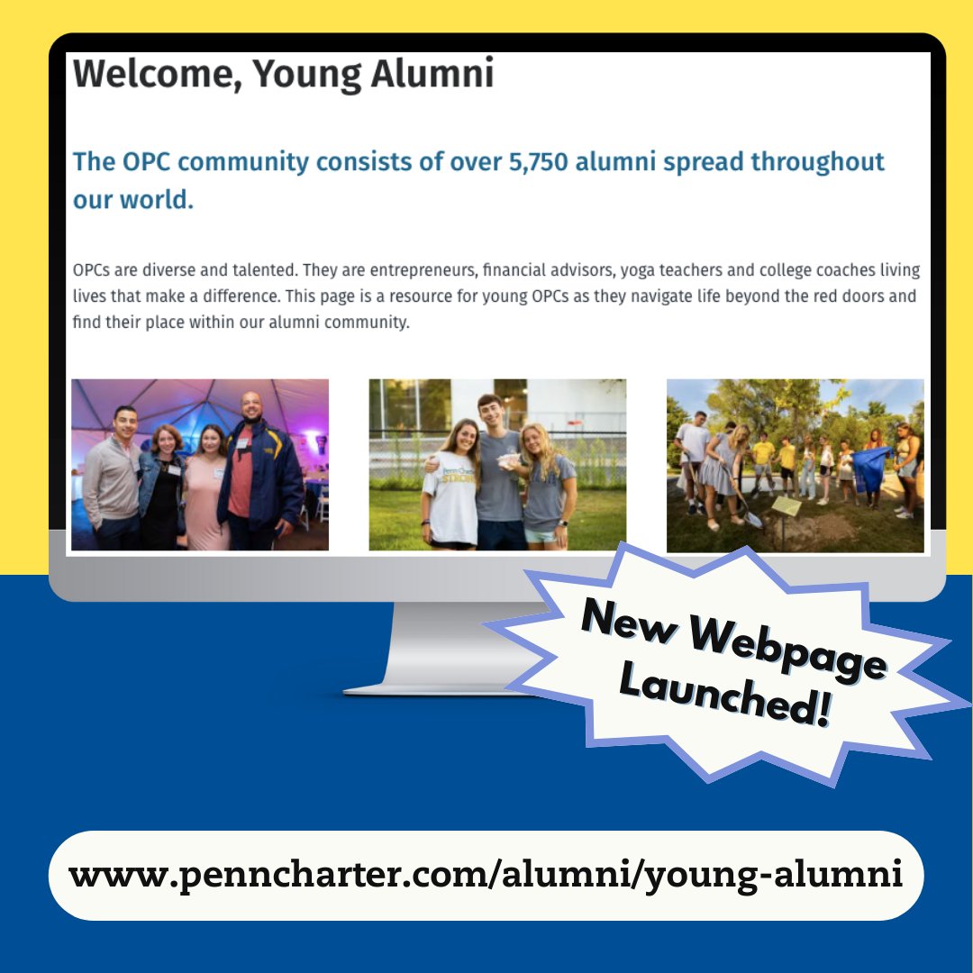 PenncharterOPC's tweet photo. Check out our new alumni webpage! This page is a resource for young OPCs as they navigate life beyond the red doors and find their place within our community.
#OPConnect #Networking #ProfessionalDevelopment
https://t.co/nIoDYqLRjz https://t.co/yHKjiFPbDY