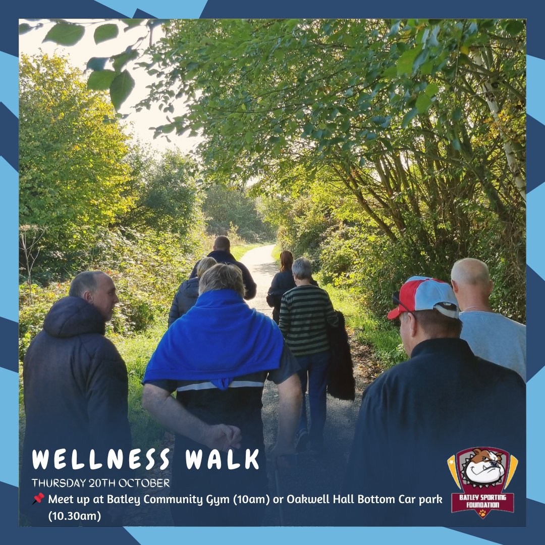 🚶‍♂️ | 𝐖𝐞𝐥𝐥𝐧𝐞𝐬𝐬 𝐖𝐚𝐥𝐤 Here are the details for the walk this Thursday... 📍 | Meetup at Oakwell Hall Bottom Car park near cafe (@ 10.30am) OR Batley Community Gym (@ 10am) Come along for a social walk followed by a cuppa and chat! 🤝 | @KirkleesCouncil #batley #birstall