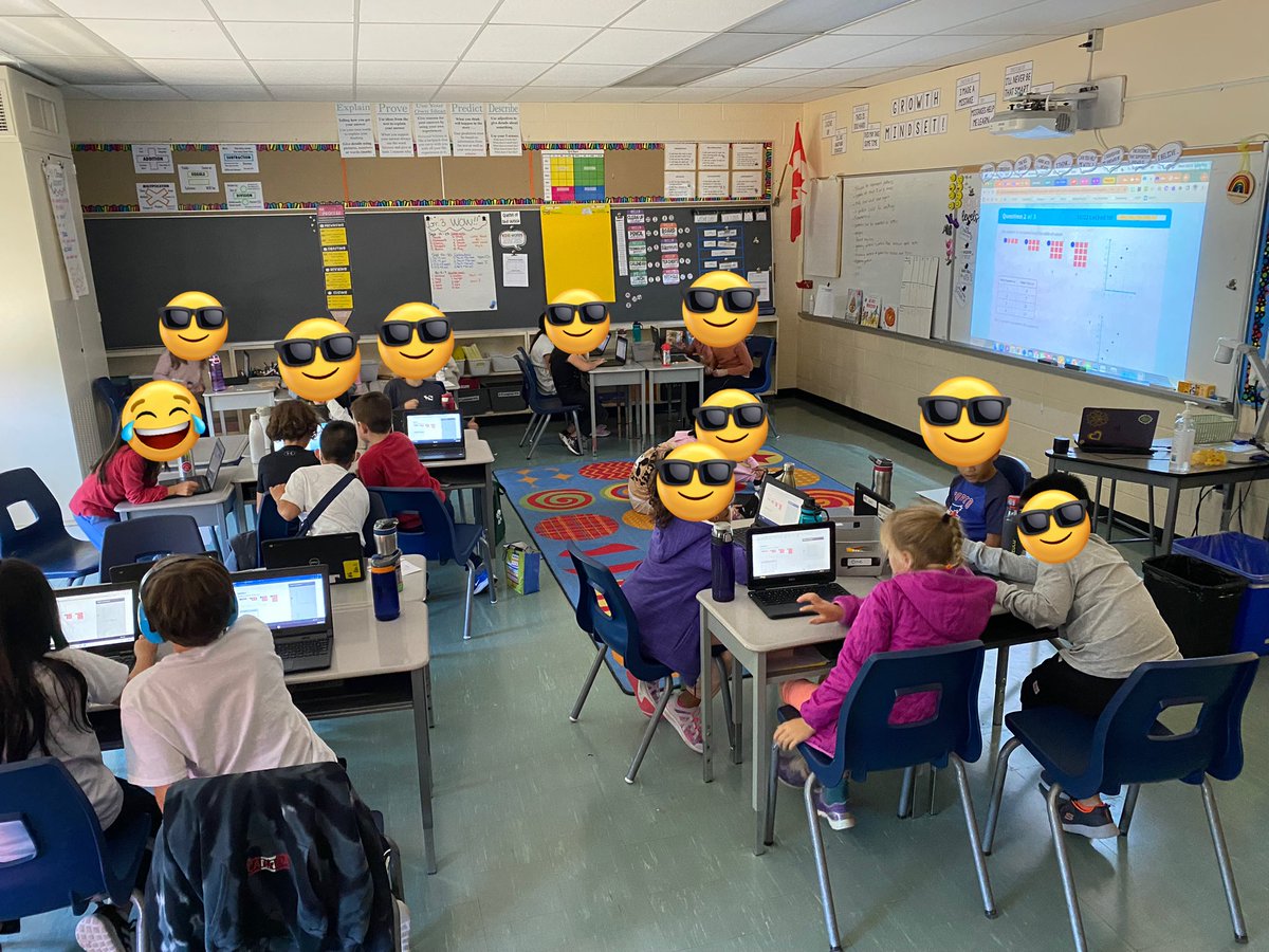 MsDejonge's tweet photo. Grade 4s have been having so much fun challenging their brains during @knowledgehook math shows!! @MunnsPs https://t.co/p5daUDn6a4