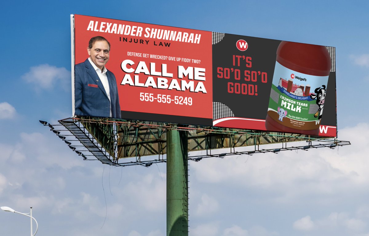 weigelsstores's tweet image. New billboard just went up on I-20 leading into Tuscaloosa.  We convinced Alexander to go halfsies with us.