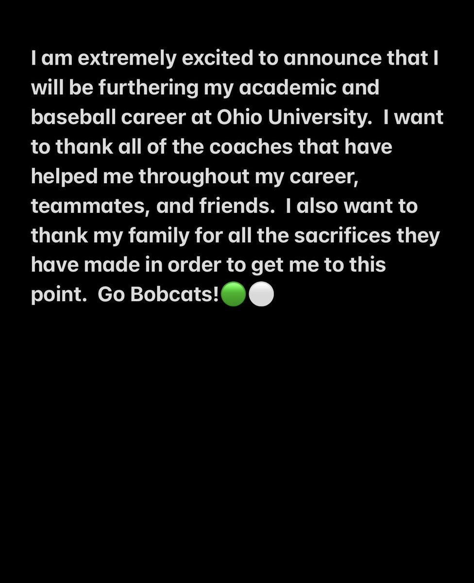 Hunter_W13's tweet photo. Committed!⚪️🟢⚪️🟢@T3Warhawks_Rua @Hornet_Baseball @Ohio_Baseball https://t.co/npIQ9YUEGR