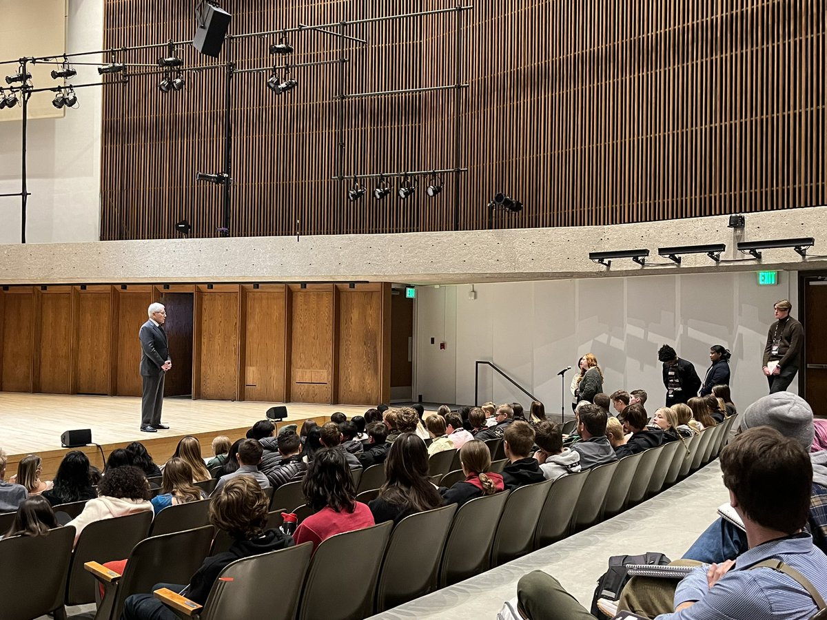 Mr_Beiriger's tweet photo. @m_south_hs juniors attended the Chuck Hagel Symposium in Public Service @UNOmaha today. Shelby and Jack asked great questions. Thanks Secretary Hagel for your investment in our youth. @MSHSactivities @MillardPS https://t.co/CznStrJvCF