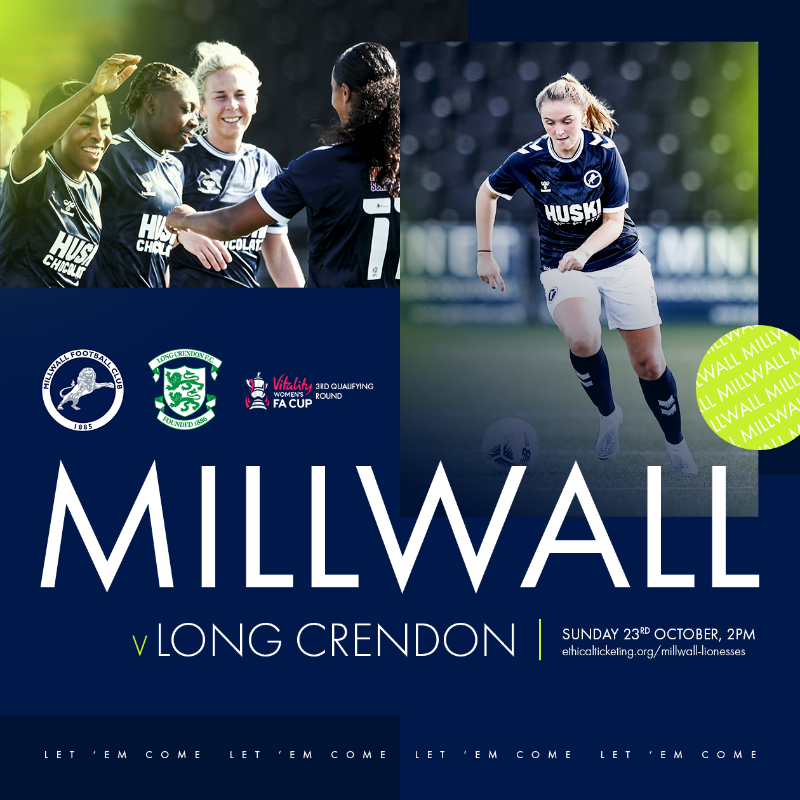Millwall_LFC's tweet photo. 🔜🏠

This Sunday the Lionesses are back in action in the @VitalityWFACup

We host @LongCrendonLFC at St Paul's Sports Ground at 2pm

#Millwall
