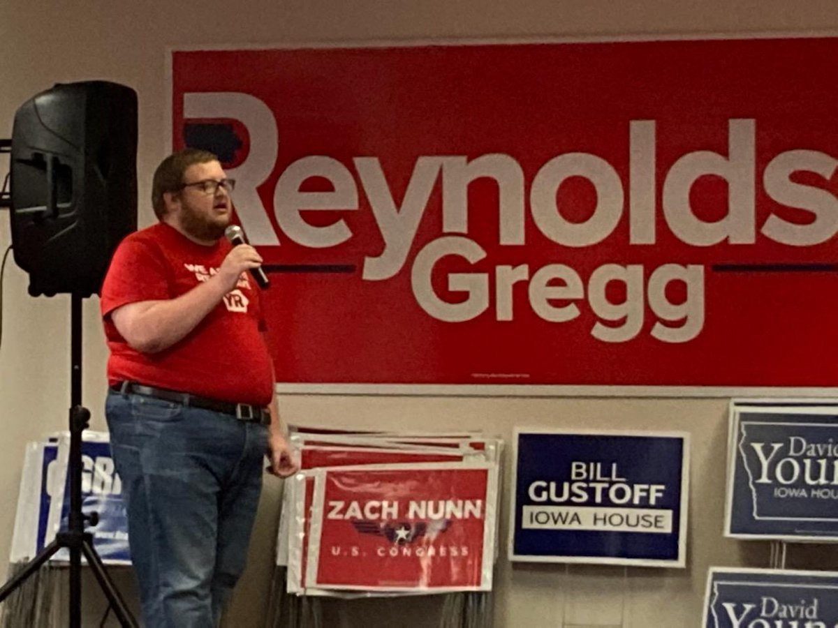 grad14caleb's tweet photo. This last weekend I attended @yrnf National Deployment to @YoungIowaGOP.  Made calls for @ReynoldsGregg, @GrassleyWorks and @NunnForCongress.  This election cycle I have made over 12000 calls and will not stop till election day.  #IA03 #KeepIowaRed #KeepIowaMoving https://t.co/dydaIX1xNW
