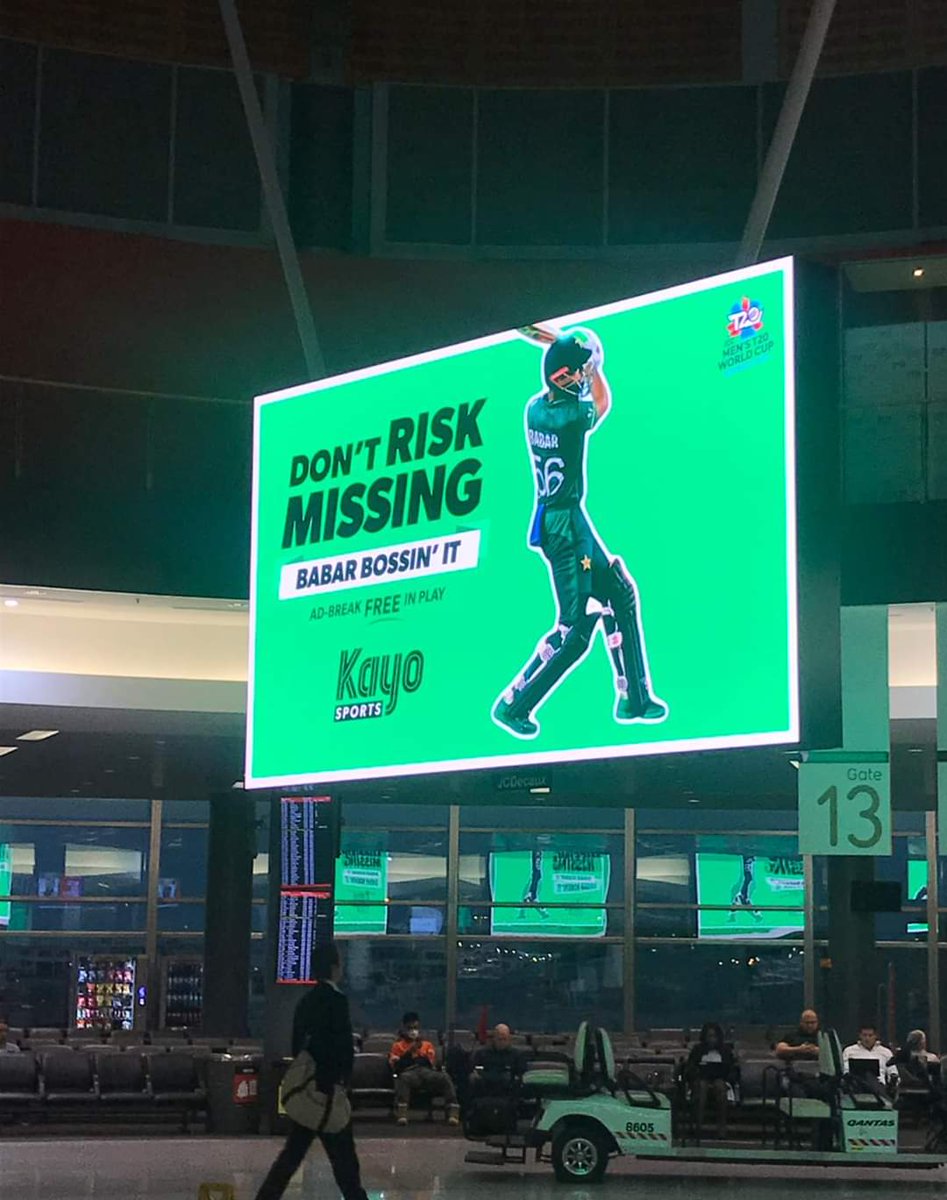 _FaridKhan's tweet photo. Babar Azam's branding at the Sydney airport in Australia. He's massive 🔥

(📸: @Wa4026) #T20WorldCup https://t.co/O6jZJ4I2i1