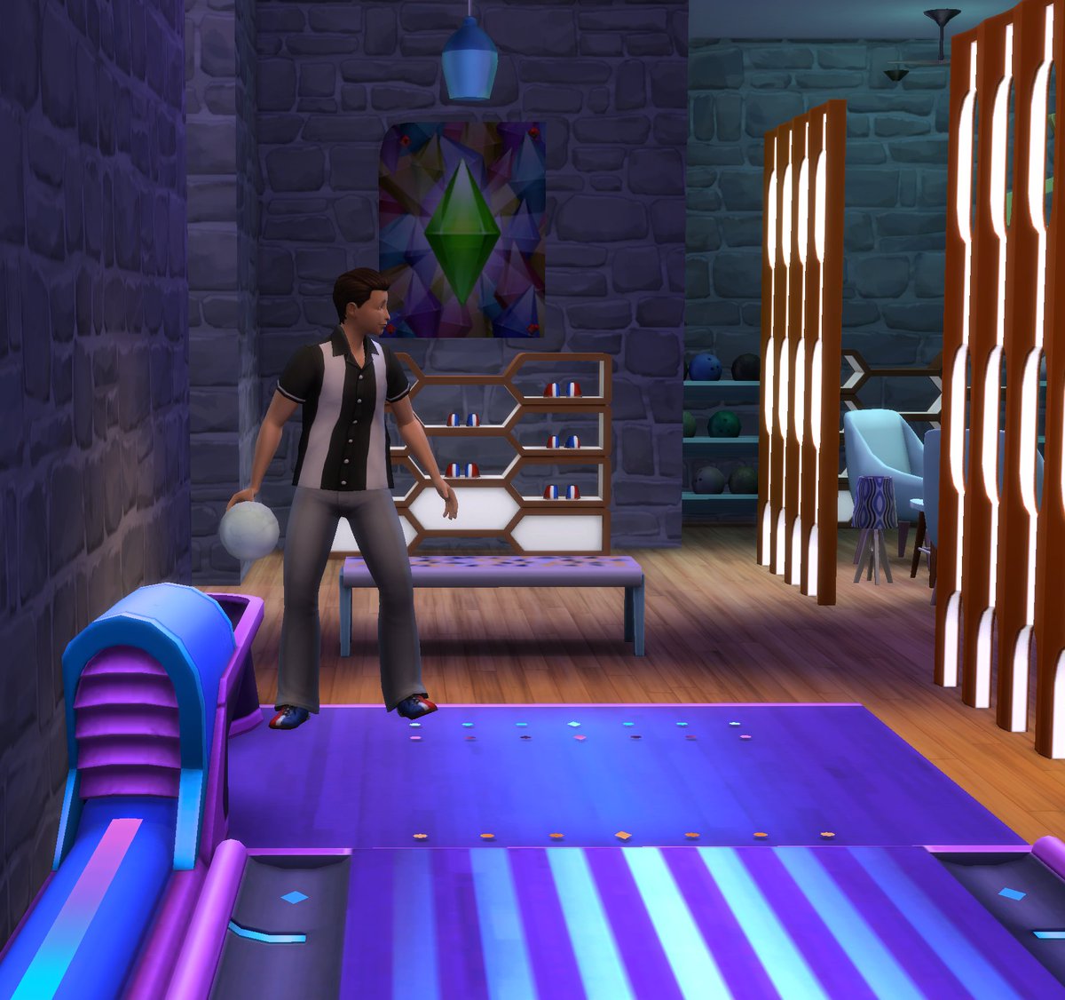 Bixby's Lanes and Arcade now open and ready to host your next party! #BowlingNight! EA ID SaintMerman - #ShowUsYourBuilds #TS4 #TheSims