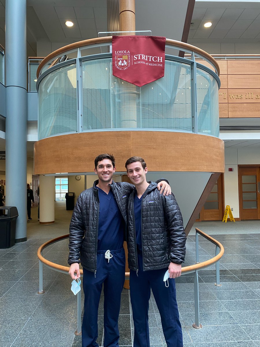 grant_goch's tweet photo. Celebrating Twin Day for St. Luke's Spirit Week here at @LoyolaHSC No better way to spend it than learning some H&amp;N anatomy in the cadaver lab🦴@msu_ssom https://t.co/yQiZieMAGR