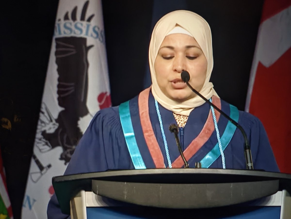 So proud of the class of 2022! Thank you @Kawther_Alkholy for representing your faculty as valedictorian <a href="/sheridancollege/">sheridancollege</a>!