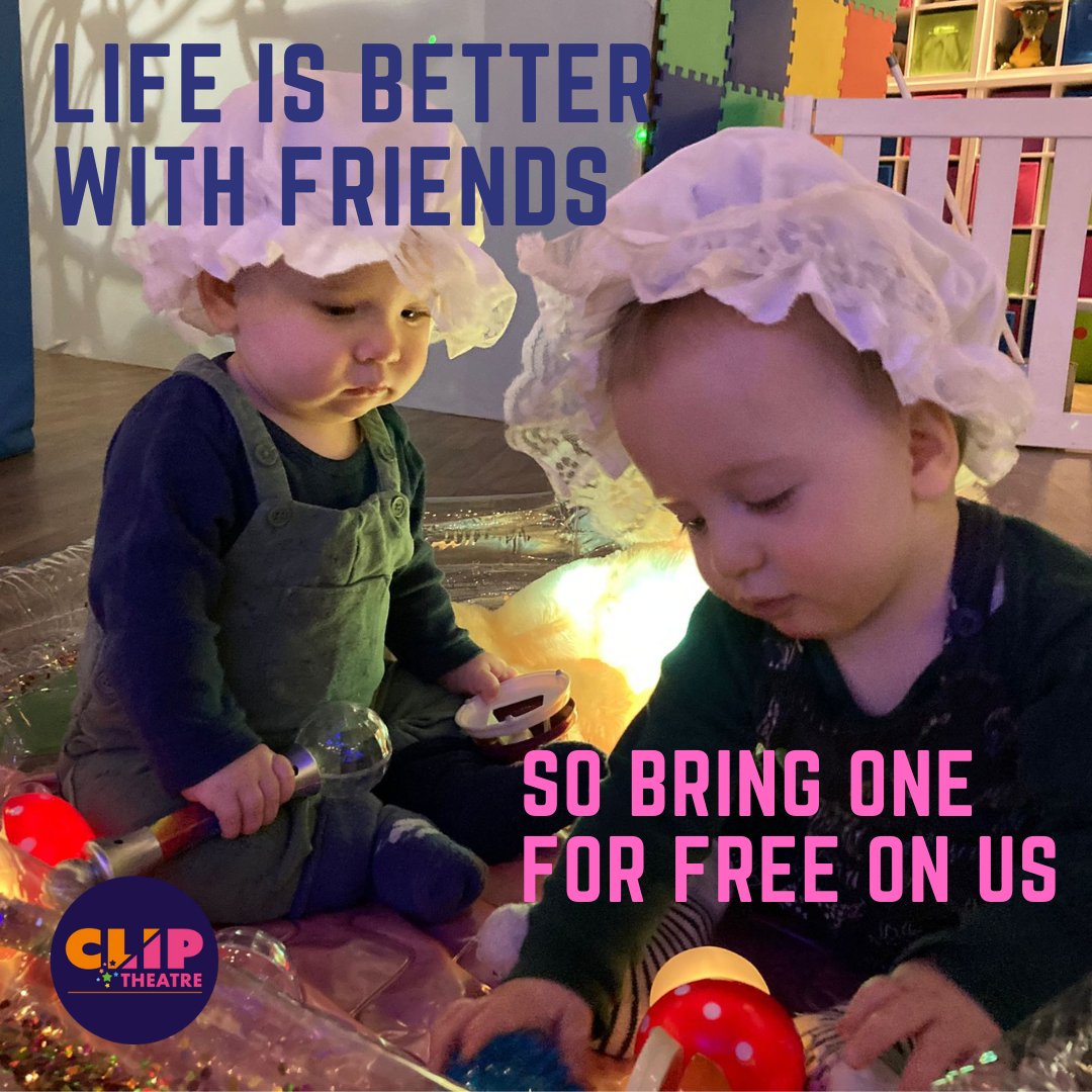 We want to meet your friends, we're sure we'll love them
That's why every Monday and Wednesday in November you can bring one for free
Use the discount code PALS2 at checkout and the discount will apply

#babyclass #toddlerclass #maternityleave #matleave #cliptheatre